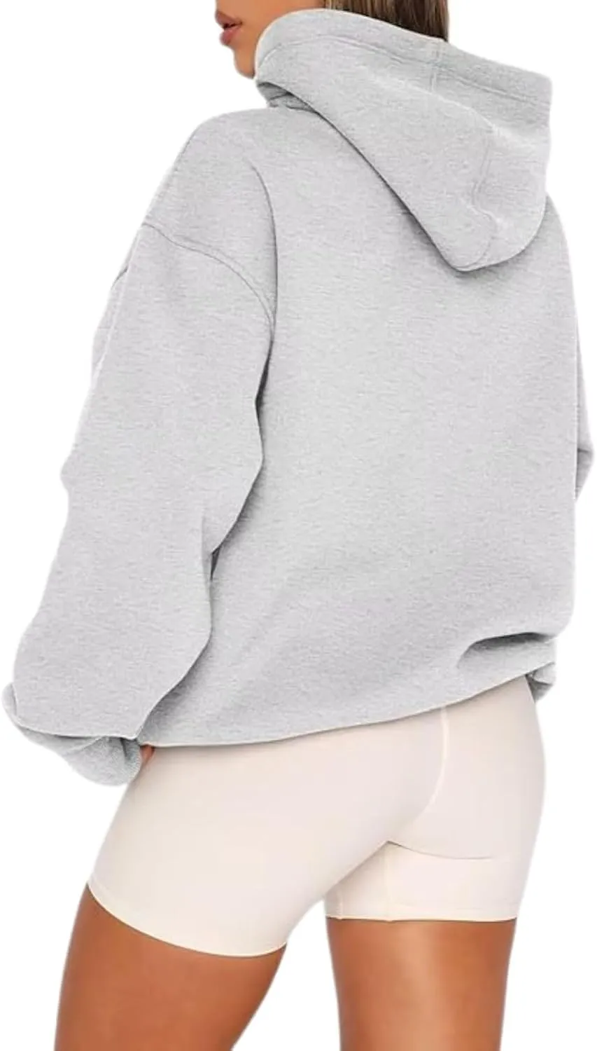 Womens Hoodies Oversized Sweatshirts Pullover Fleece Sweaters Long Sleeve With Pockets Winter Fall Outfits Y2k Clothes