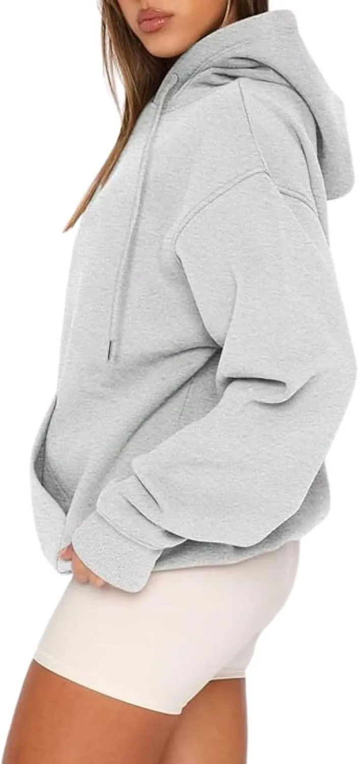 Womens Hoodies Oversized Sweatshirts Pullover Fleece Sweaters Long Sleeve With Pockets Winter Fall Outfits Y2k Clothes
