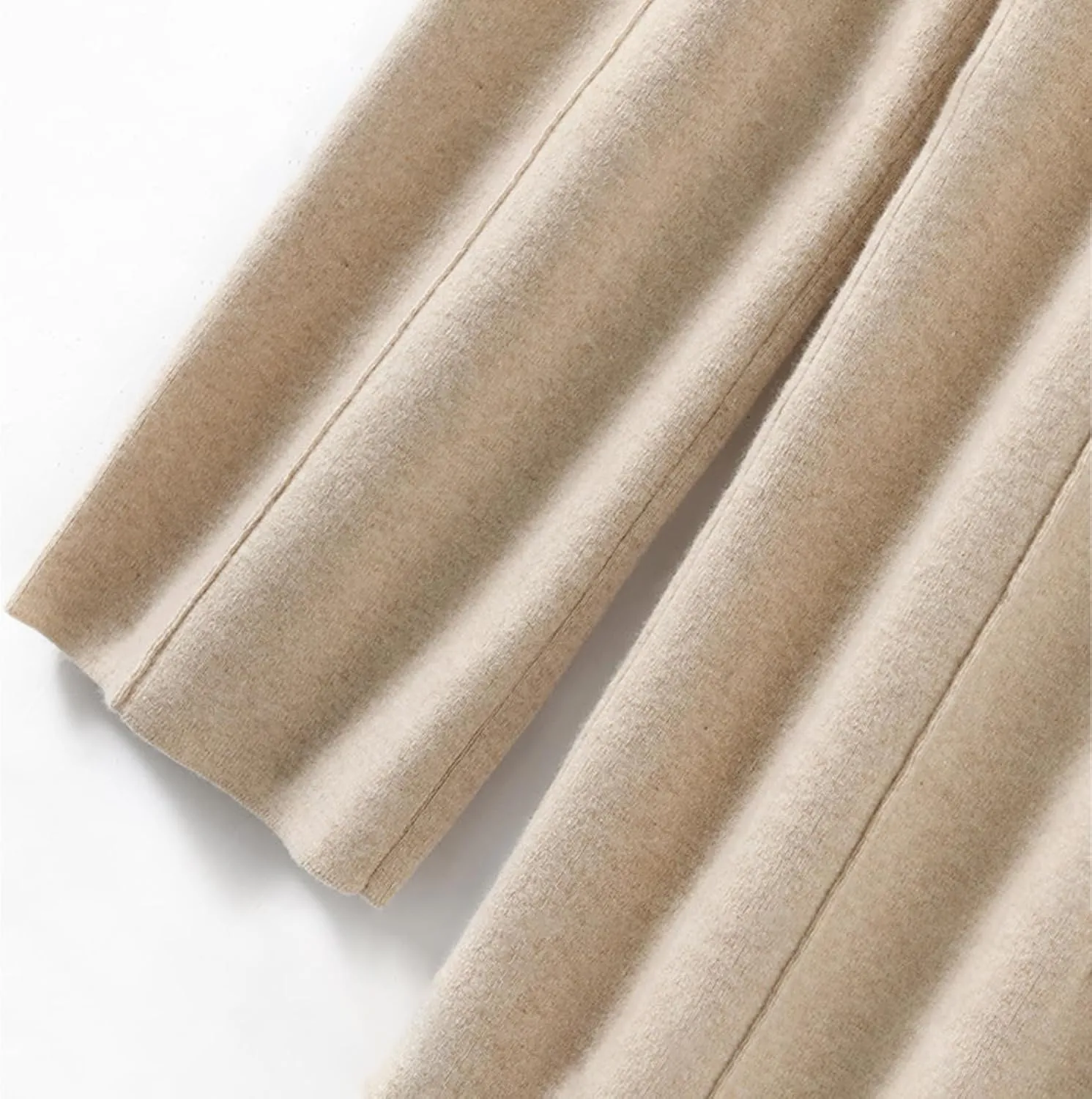 Women's Solid High Waist Knitted Wide Leg Pant Fall Winter Warm Drawstring Elastic Wide Leg Pants