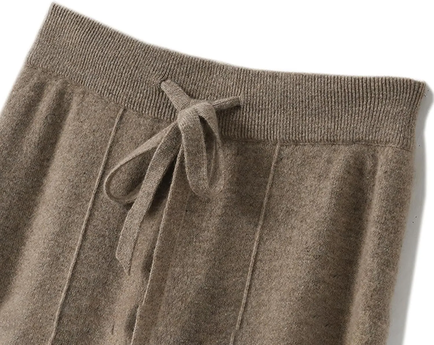 Women's Solid High Waist Knitted Wide Leg Pant Fall Winter Warm Drawstring Elastic Wide Leg Pants