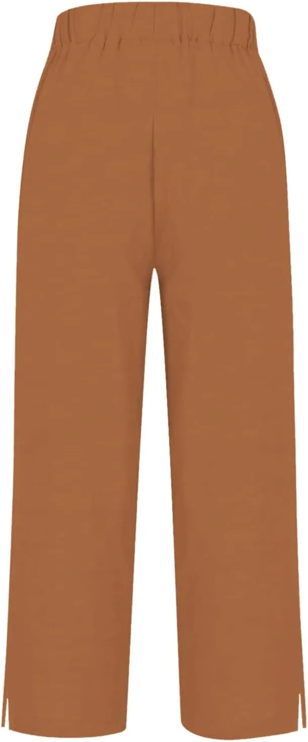 Womens Summer Flowy Linen Pants Going Out Hawaiian Beach Active Athletic Sweatpants Trendy High Waist Casual Trousers