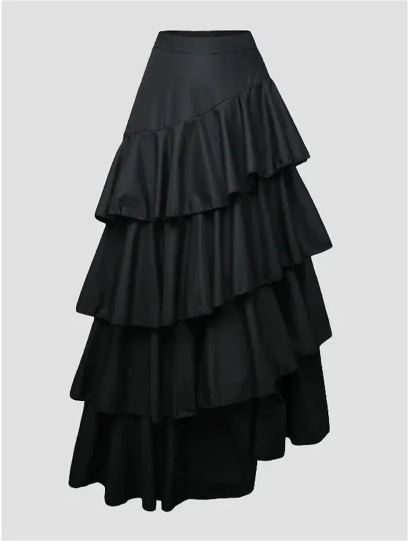 Women's Summer Midi Skirts Party A-Line Classic Vintage High Waisted Long Skirts