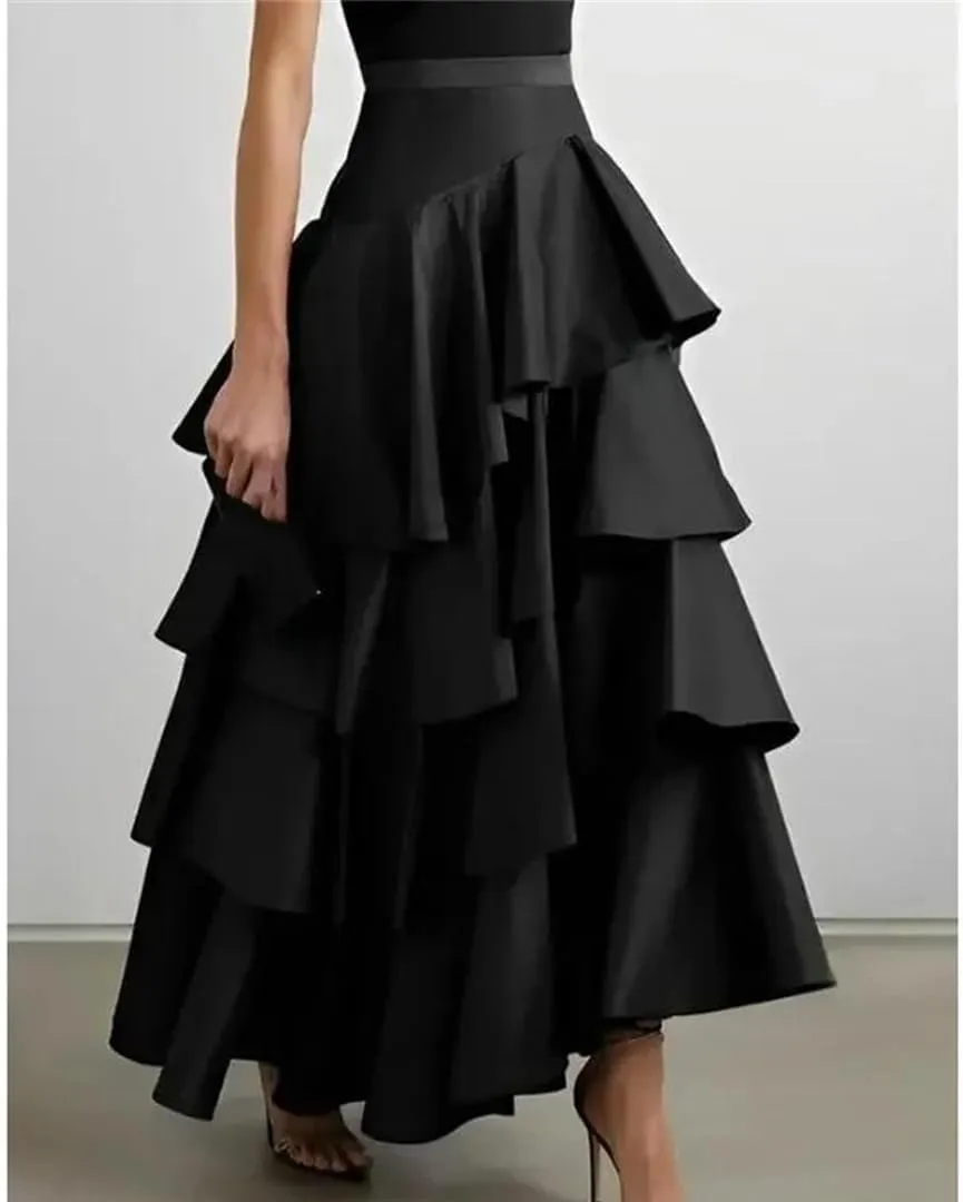 Women's Summer Midi Skirts Party A-Line Classic Vintage High Waisted Long Skirts