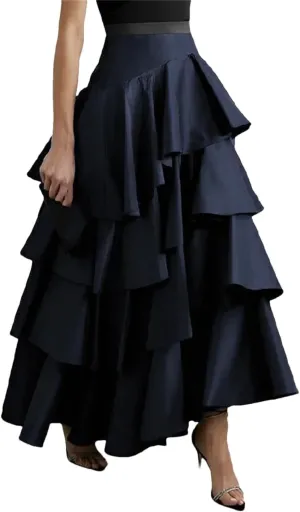 Women's Summer Midi Skirts Party A-Line Classic Vintage High Waisted Long Skirts