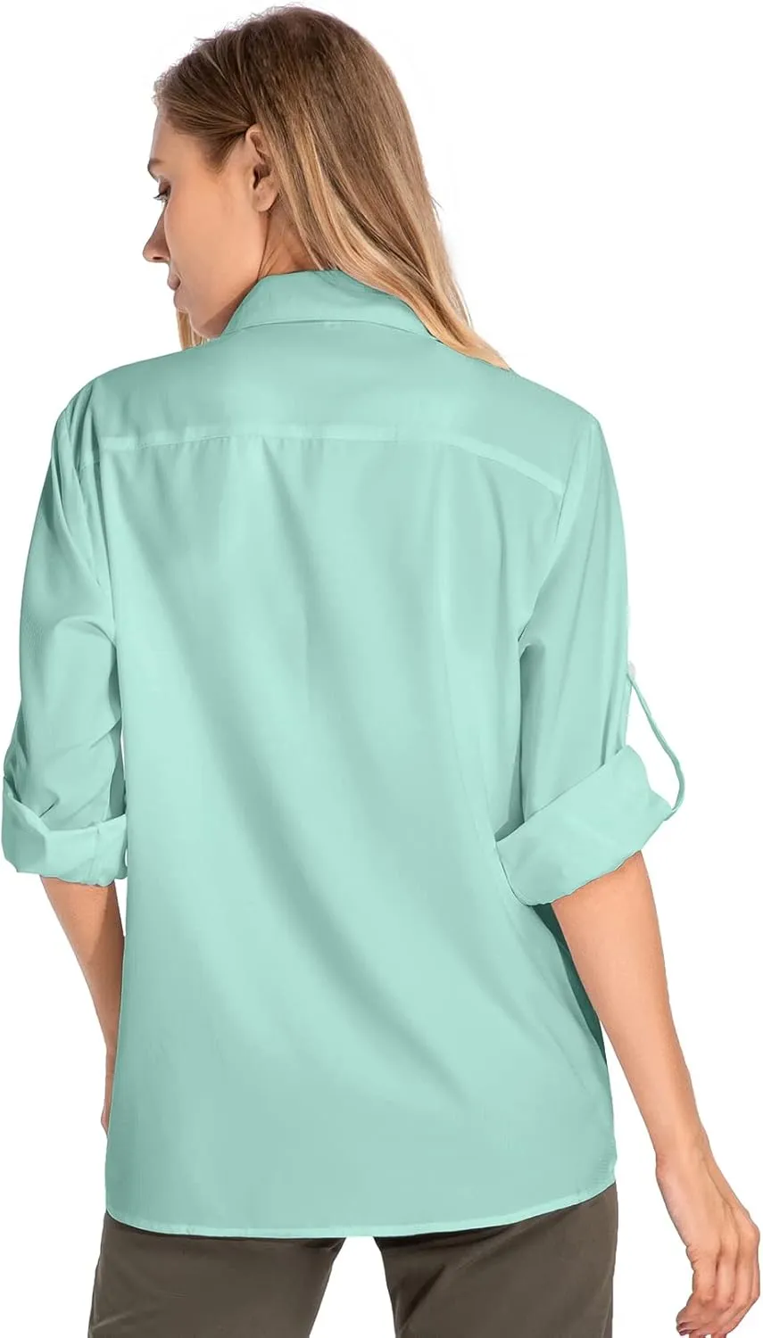 Women's UPF 50 Long Sleeve Sun Protection Shirts Quick Dry Outdoor Fishing Hiking Travel Shirt