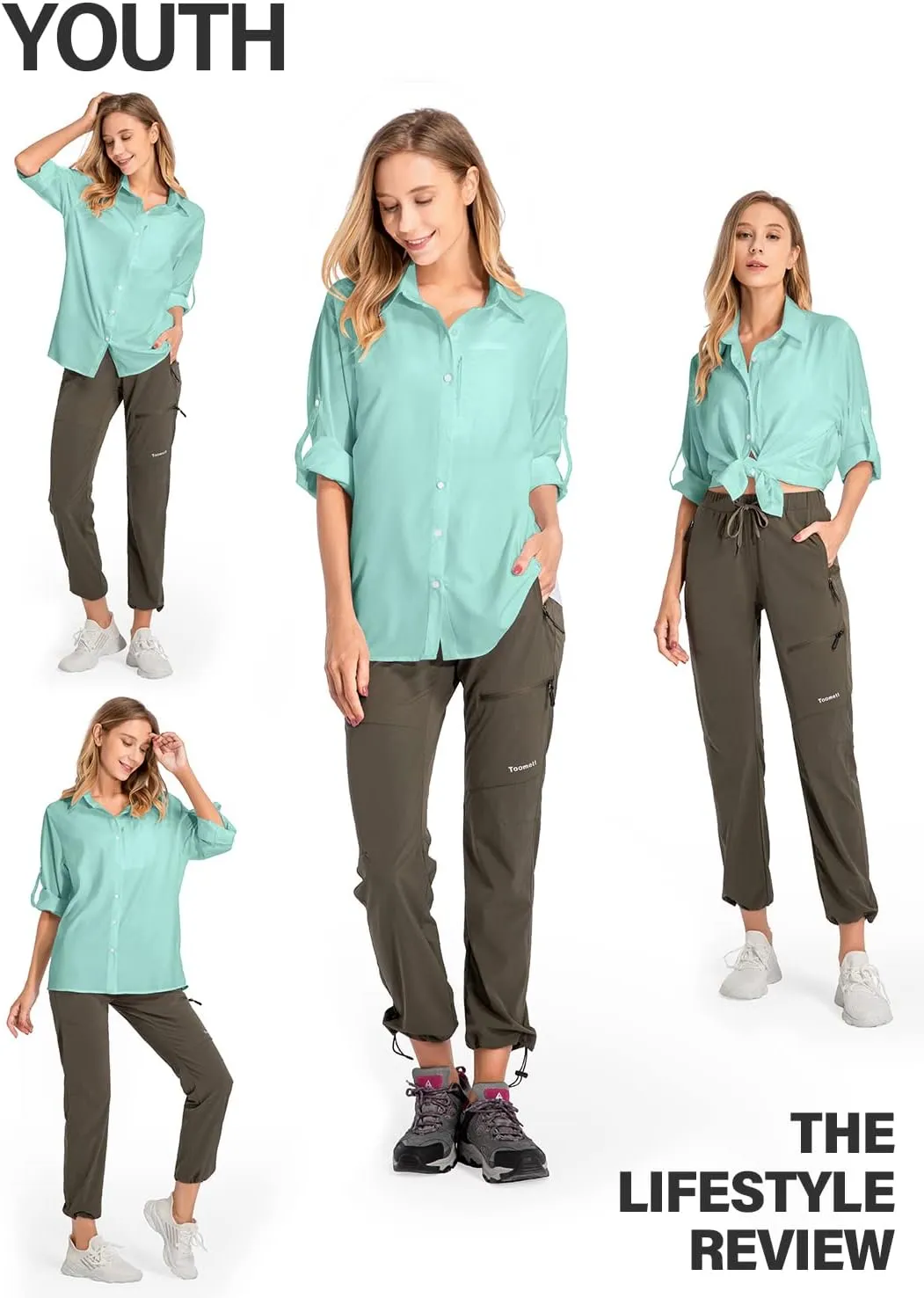 Women's UPF 50 Long Sleeve Sun Protection Shirts Quick Dry Outdoor Fishing Hiking Travel Shirt
