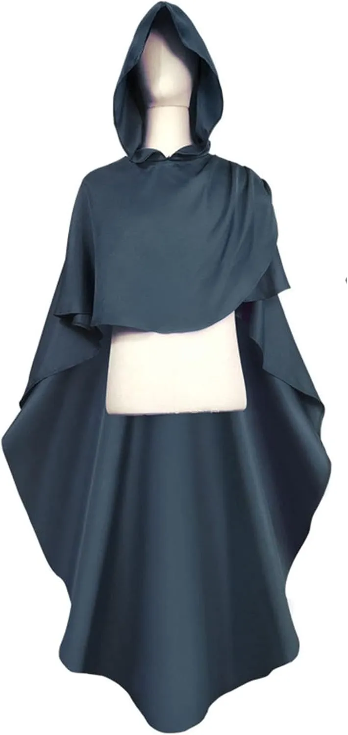 Women's Velvet Full Length Hooded Cloak Halloween Capes Vampire Cloak Wizard Robe Cosplay Party Renaissance Costume