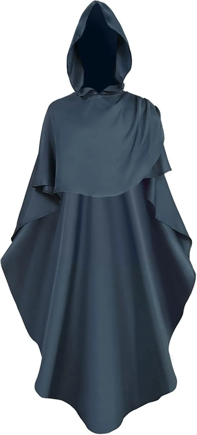 Women's Velvet Full Length Hooded Cloak Halloween Capes Vampire Cloak Wizard Robe Cosplay Party Renaissance Costume