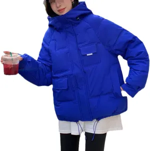 Women's Winter Jacket Coats Autumn Down Cotton Padded Short Coat Female Oversize Loose Casual Hooded Parka