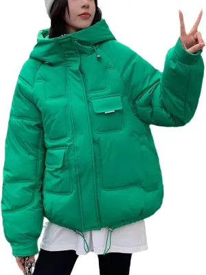 Women's Winter Jacket Coats Autumn Down Cotton Padded Short Coat Female Oversize Loose Casual Hooded Parka