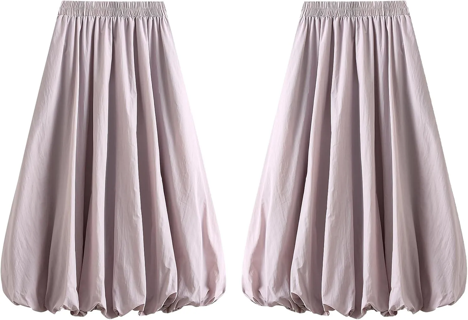 Women's Y2k Bubble Maxi Skirt Elastic Waist Puffy Hem Skirt Casual A Line Flowy Long Flower Bud Skirts
