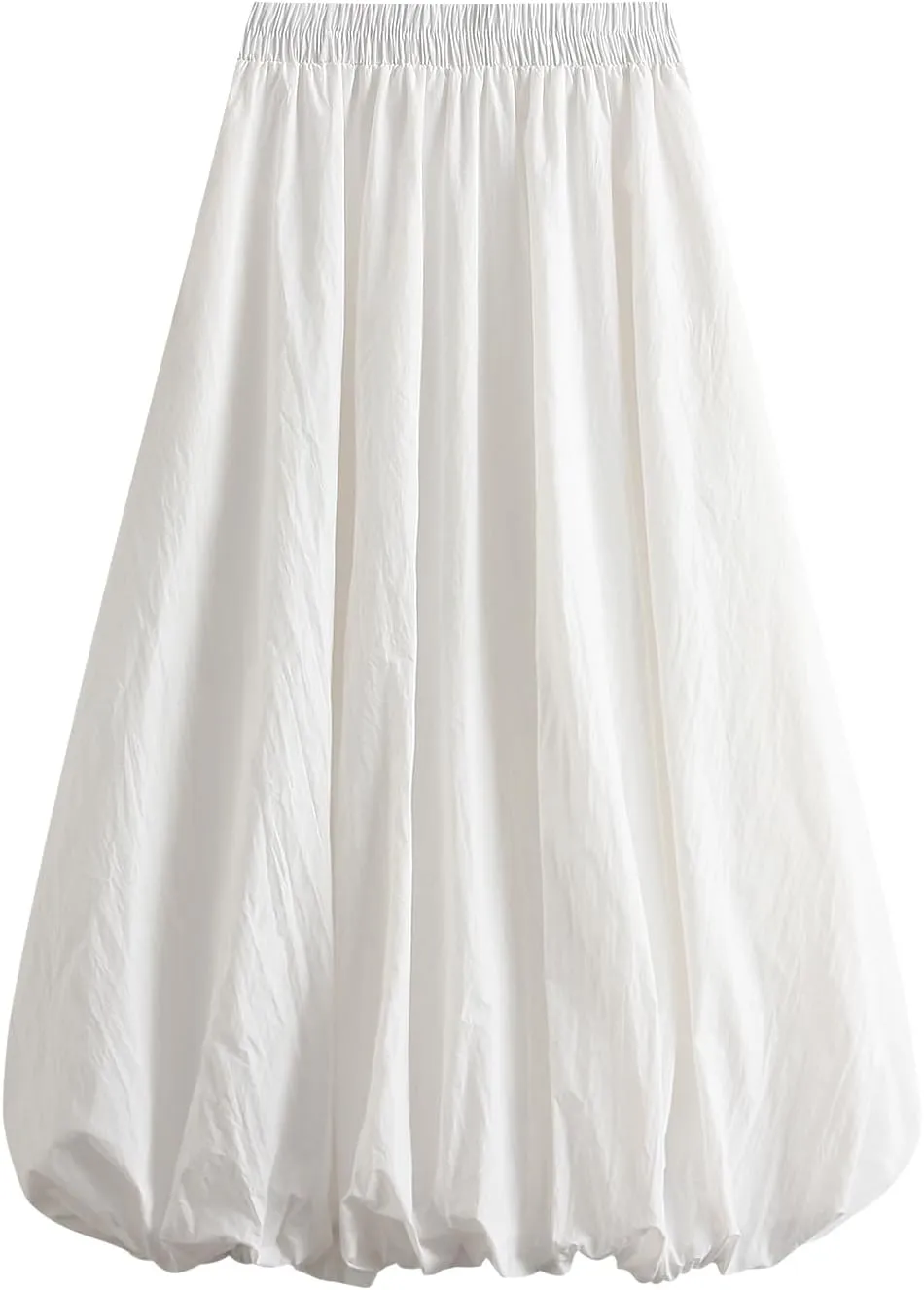 Women's Y2k Bubble Maxi Skirt Elastic Waist Puffy Hem Skirt Casual A Line Flowy Long Flower Bud Skirts