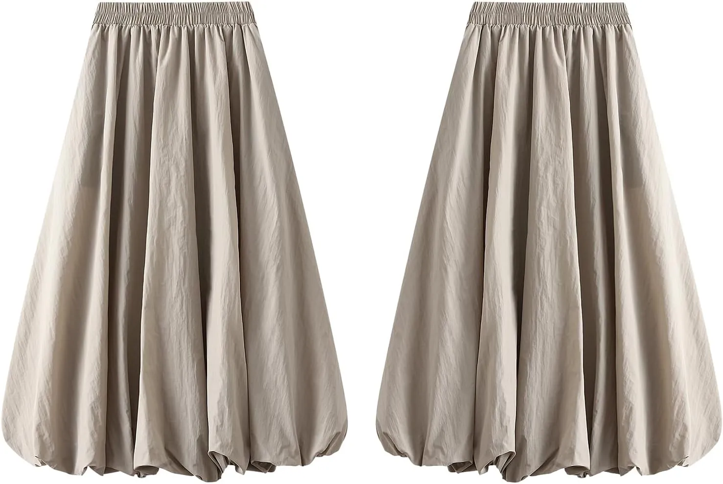 Women's Y2k Bubble Maxi Skirt Elastic Waist Puffy Hem Skirt Casual A Line Flowy Long Flower Bud Skirts