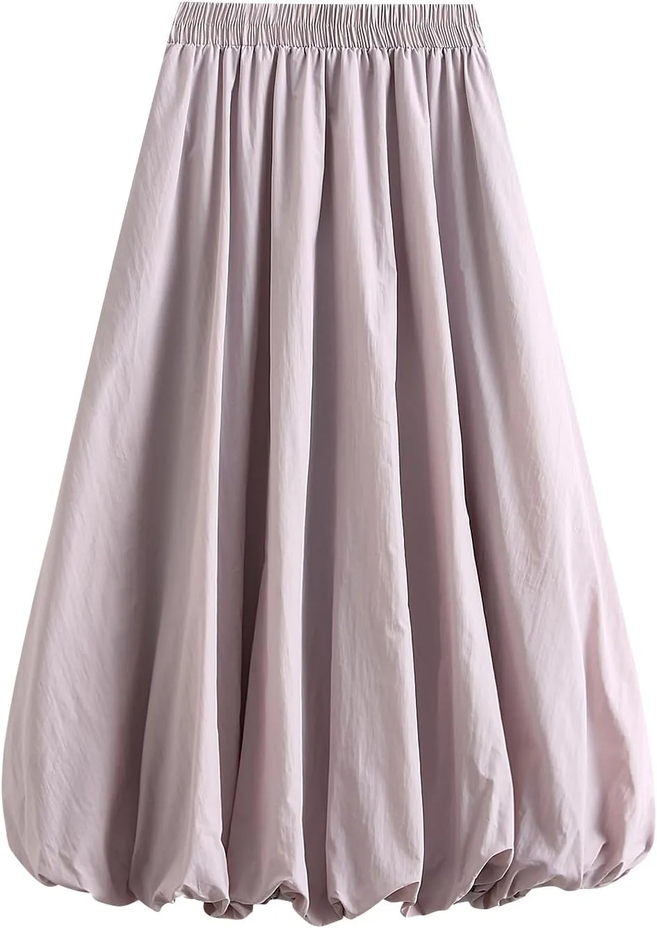 Women's Y2k Bubble Maxi Skirt Elastic Waist Puffy Hem Skirt Casual A Line Flowy Long Flower Bud Skirts