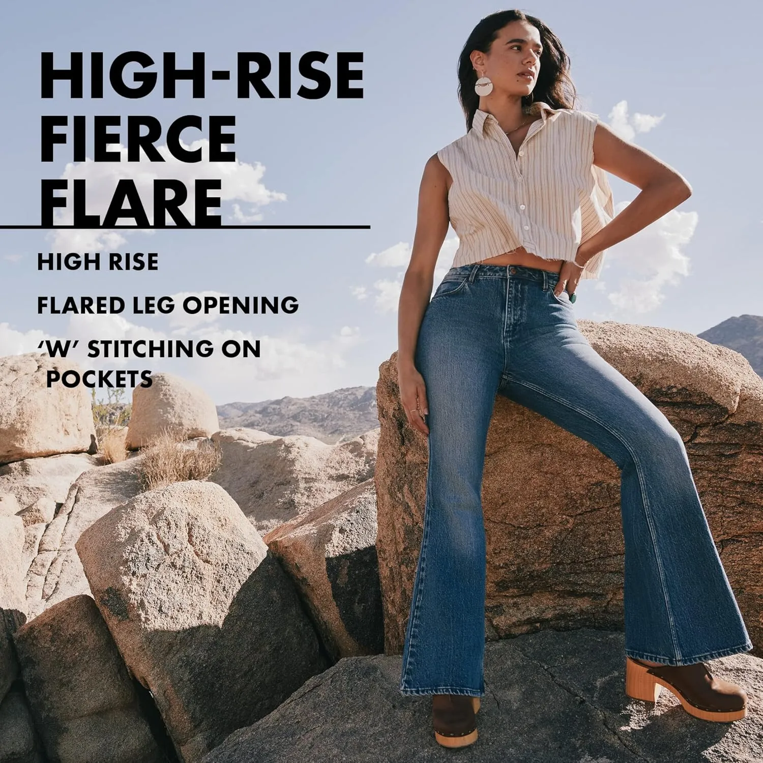 Wrangler Women's High Waisted Fierce Flare Jean