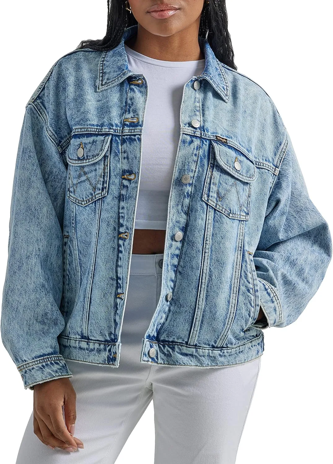 Wrangler Women's Relaxed Fit Girlfriend Denim Jacket