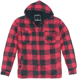 Yasumond Men's Hoodies Flannel Full Zip Sherpa Lined Heavy Fleece Plaid Warm Hooded Jackets,S-5XL