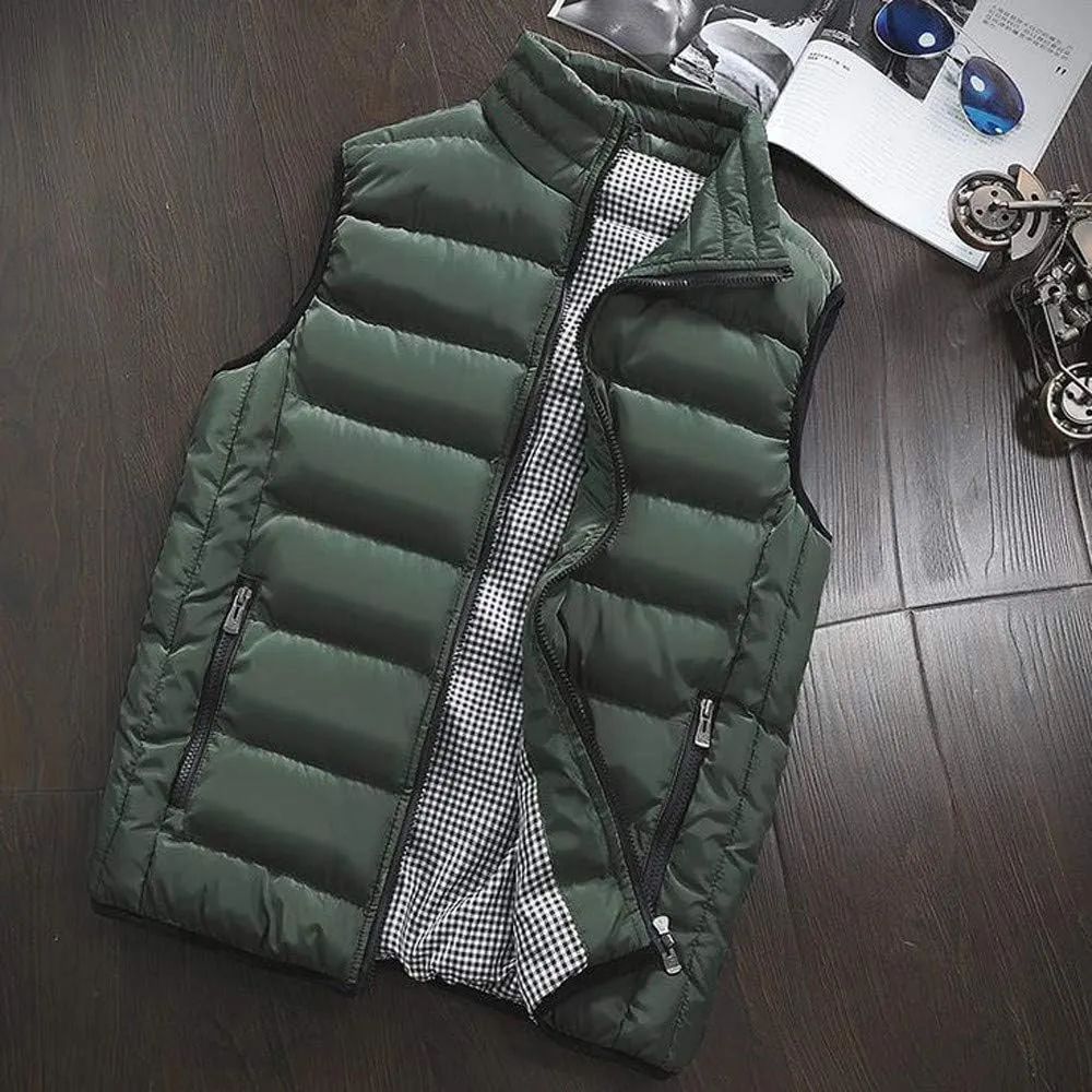 Ymosrh Mens Coats Winter Men Autumn Coat Padded Cotton Vest Warm Hooded Thick Vest Tops Jacket Jackets