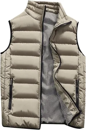 Ymosrh Mens Jacket Men Autumn Winter Coat Padded Cotton Vest Warm Hooded Thick Vest Tops Jacket Jackets