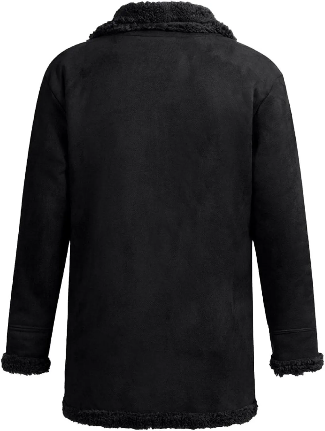 Ymosrh Mens Leather Jacket Winter Sheepskin Jacket Warm Wool Lined Mountain Faux Lamb Jackets Coat Flannel Jacket