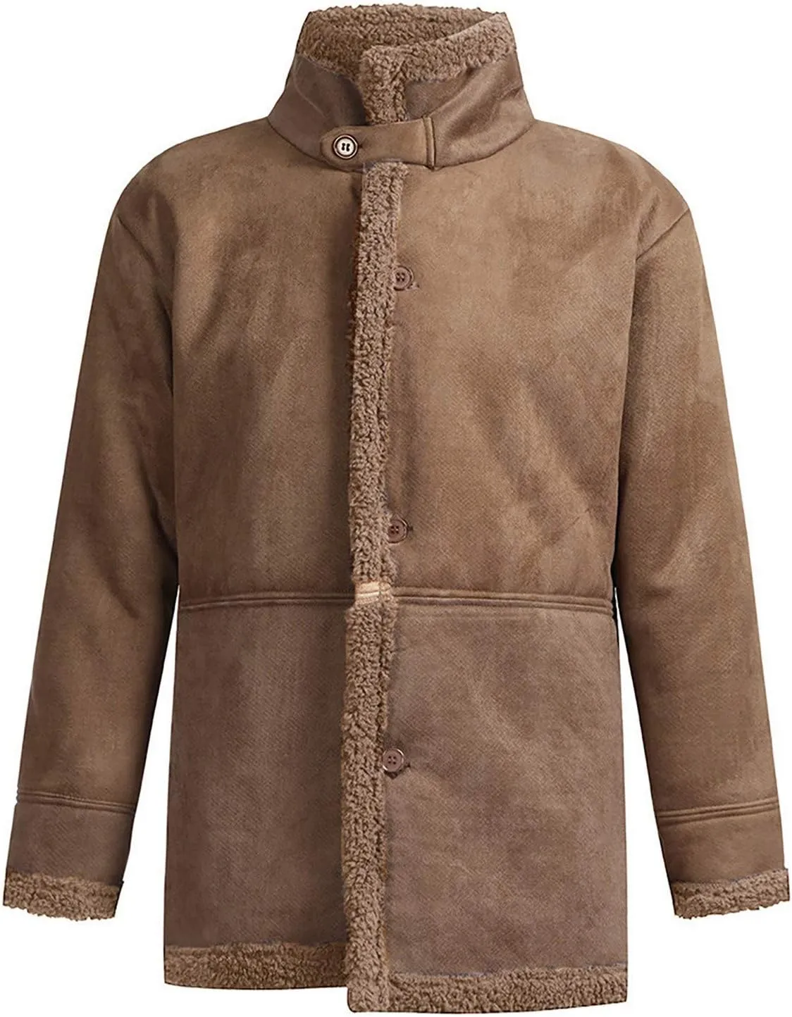 Ymosrh Motorcycle Jacket Men Sheepskin Jacket Warm Wool Lined Mountain Faux Lamb Jackets Coat Mens Leather Jacket
