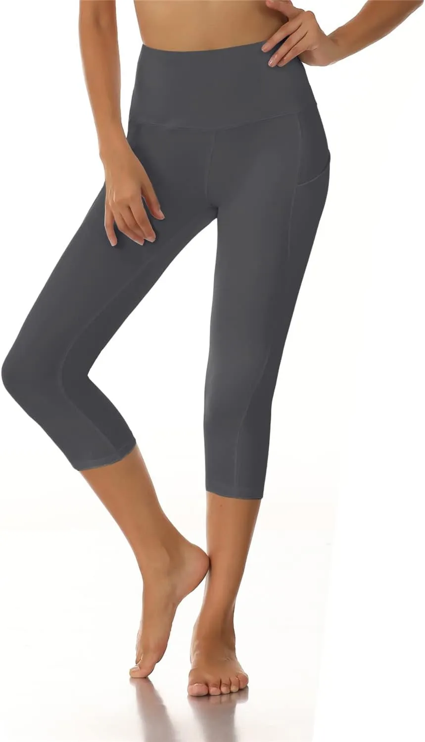 Yoga Pants with Pockets for Women - Leggings with Pockets High Waisted Tummy Control Non See-Through Workout Pants
