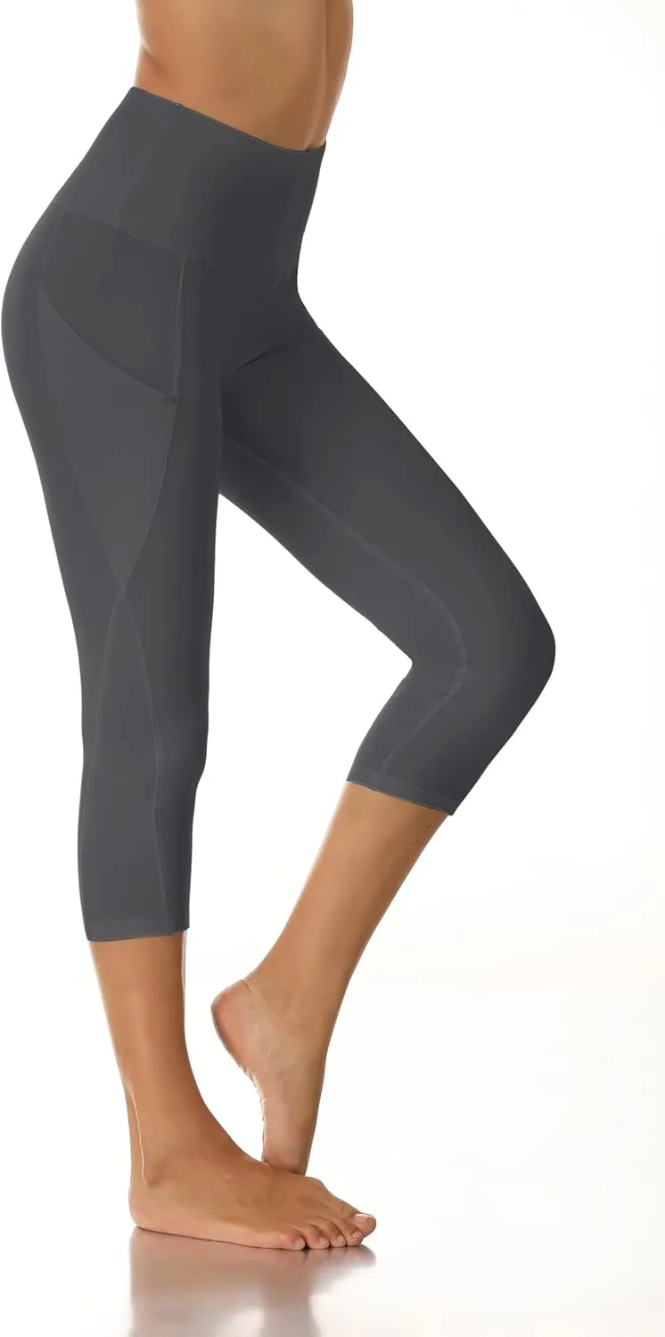 Yoga Pants with Pockets for Women - Leggings with Pockets High Waisted Tummy Control Non See-Through Workout Pants