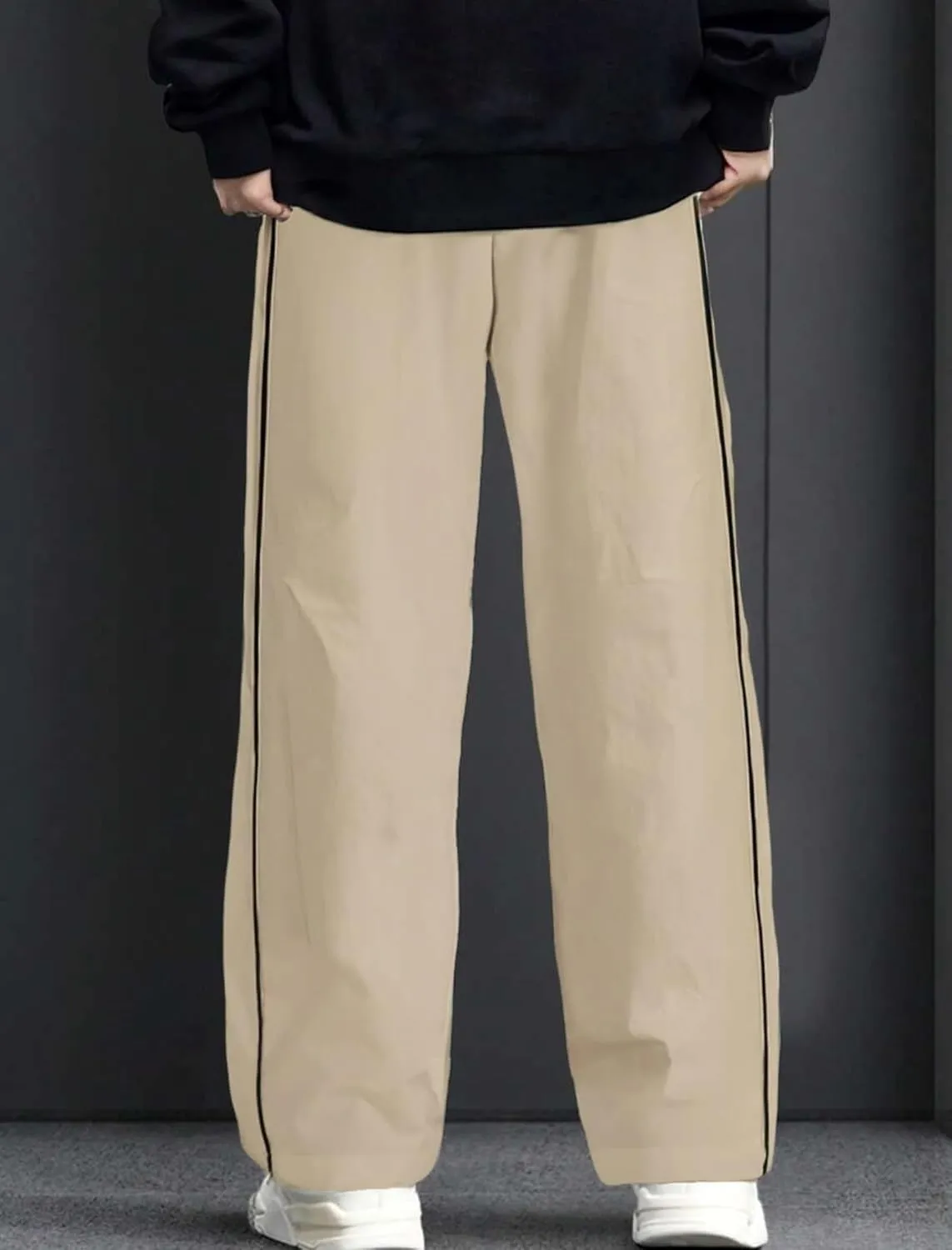 ZAFUL Men's Baggy Track Pants Y2K Streetwear Pants Drawstring Letter Pockets Casual Lounge Trousers