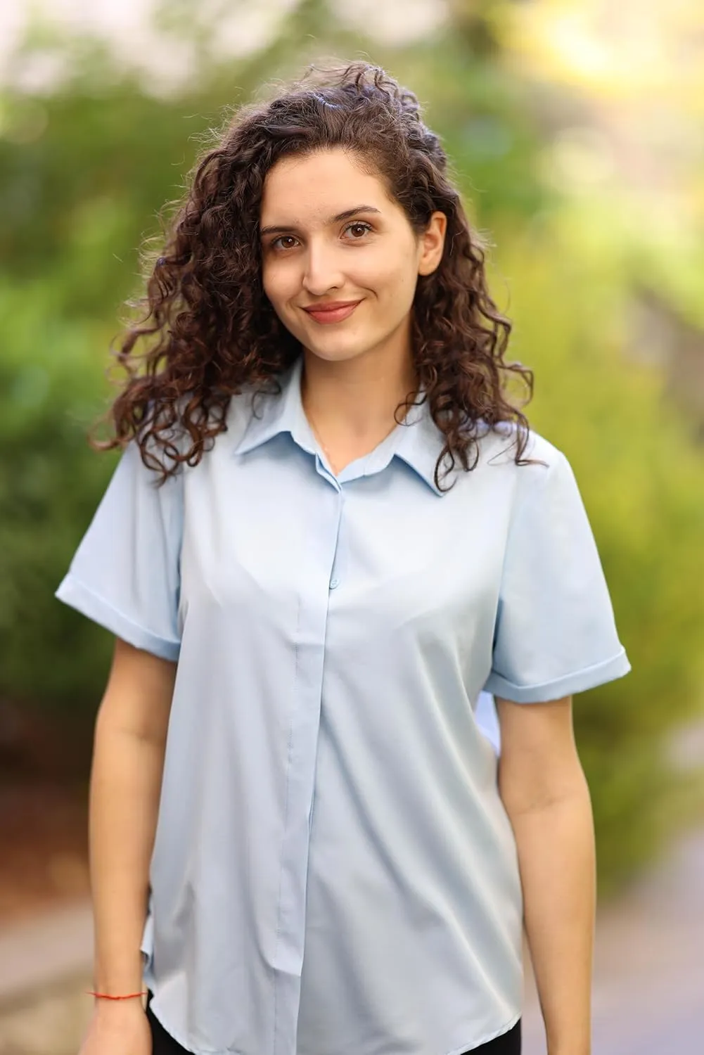 Zeagoo Womens Button Down Shirts Rolled Cuffed Short Sleeve Shirt Cute Collared Summer Casual Work Blouse