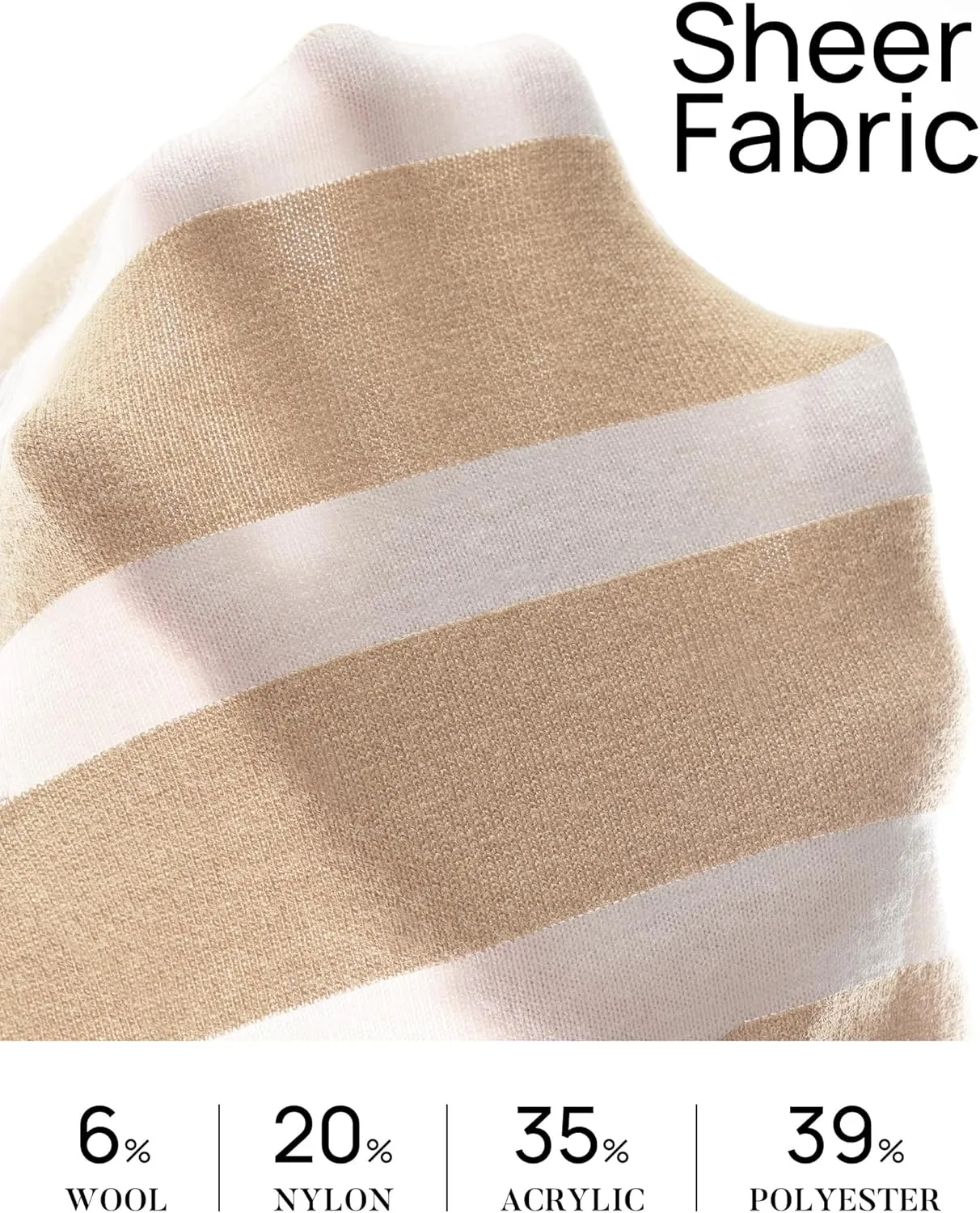 ZESICA Women's Long Sleeve Lightweight Striped Tops Fall Crewneck Ribbed Knit Shirts